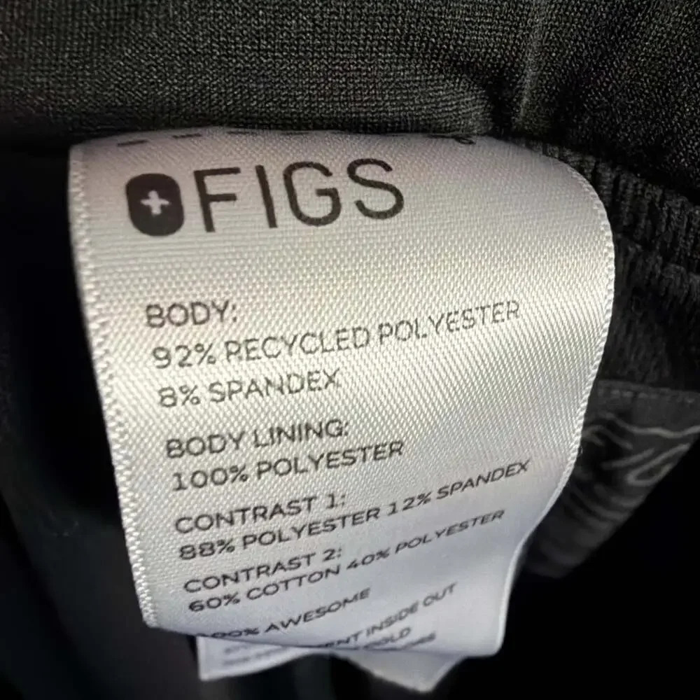 Figs Women’s Size XL/P Black Mesh Lined Zamora Cargo Scrub Pant - Pockets